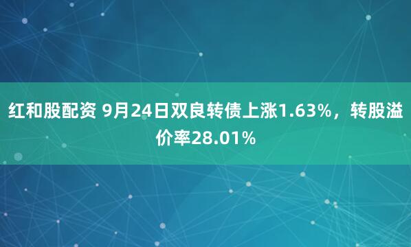 红和股配资 9月24日双良转债上涨1.63%，转股溢价率28.01%